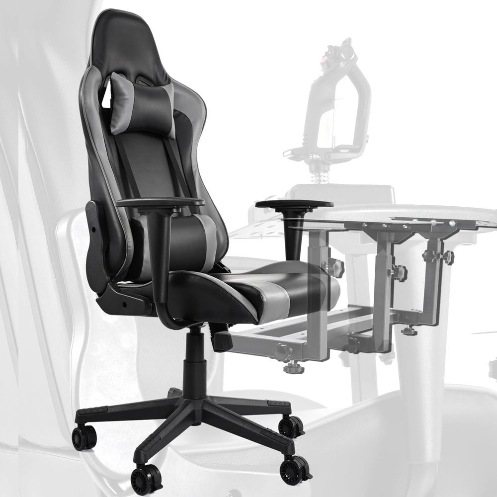 Gaming Chair - ハイバックリクライニングゲーミングチェア（腰サポート、プーリー、回転式照明付き）