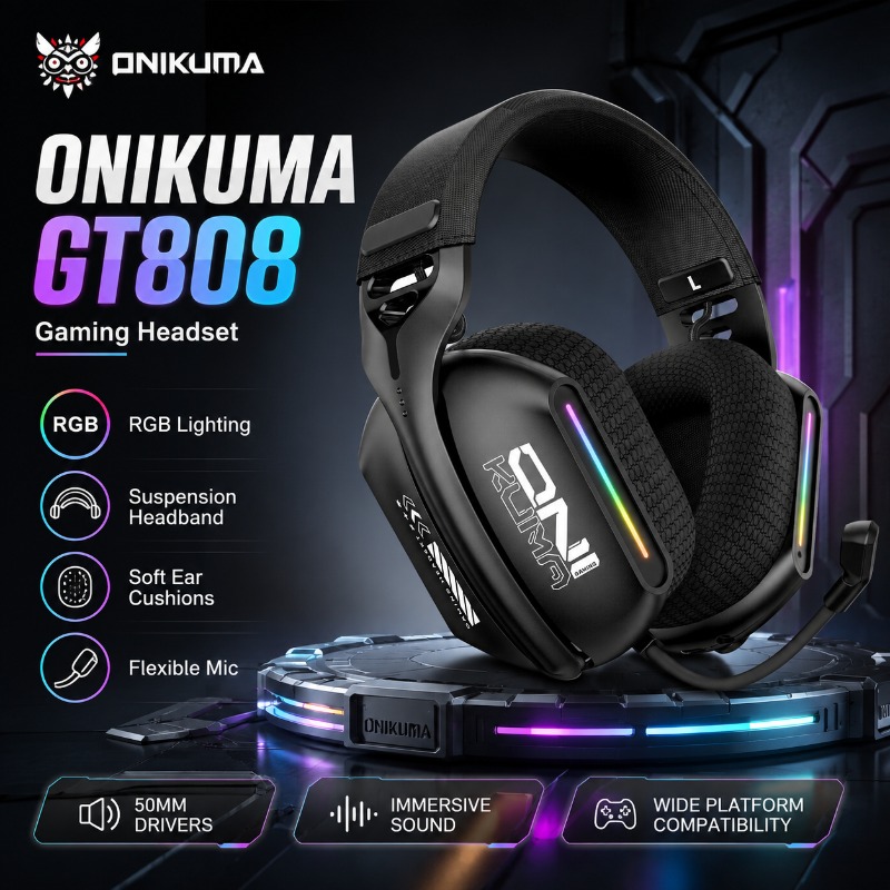 Pc Gaming Apple - ONIKUMA GT808 ワイヤレスゲーミングヘッドセット トリプルモード Bluetooth 5.3