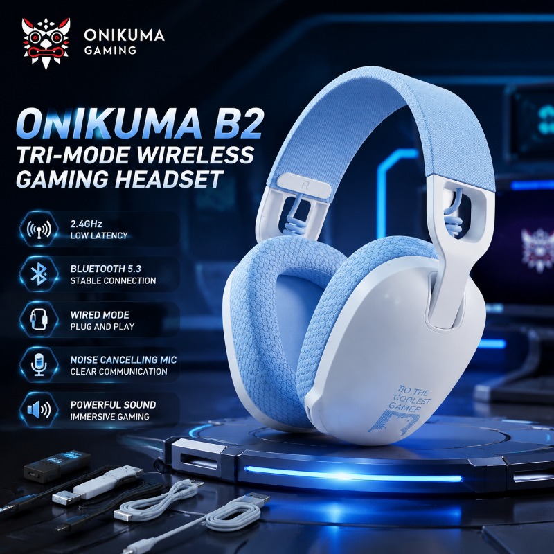 Pc Gaming Apple - Onikuma B2 ゲーミングヘッドフォン トライモード ワイヤレスヘッドセット Bluetooth