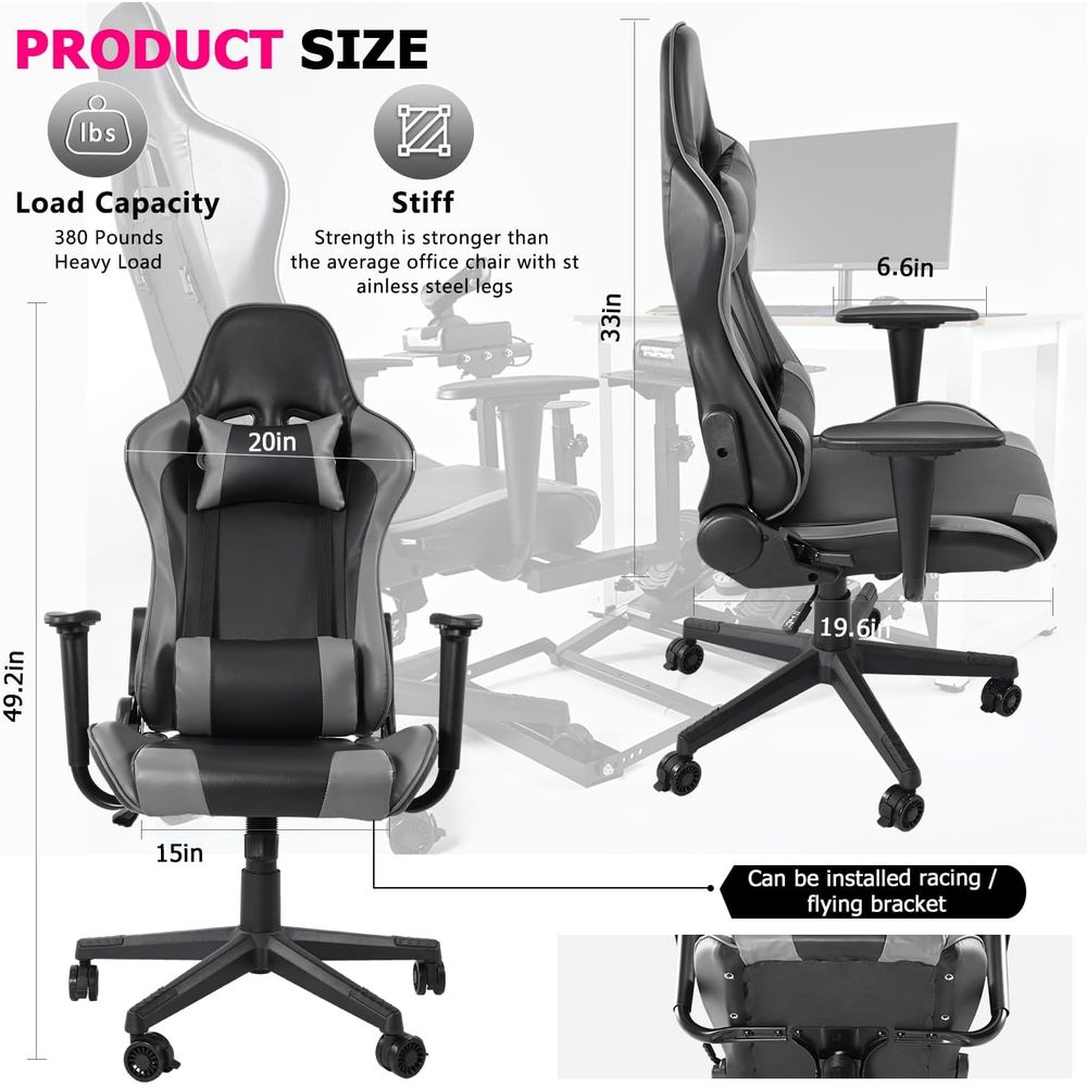 ハイバックリクライニングゲーミングチェア（腰サポート、プーリ - Gaming Chair のレビューと価格