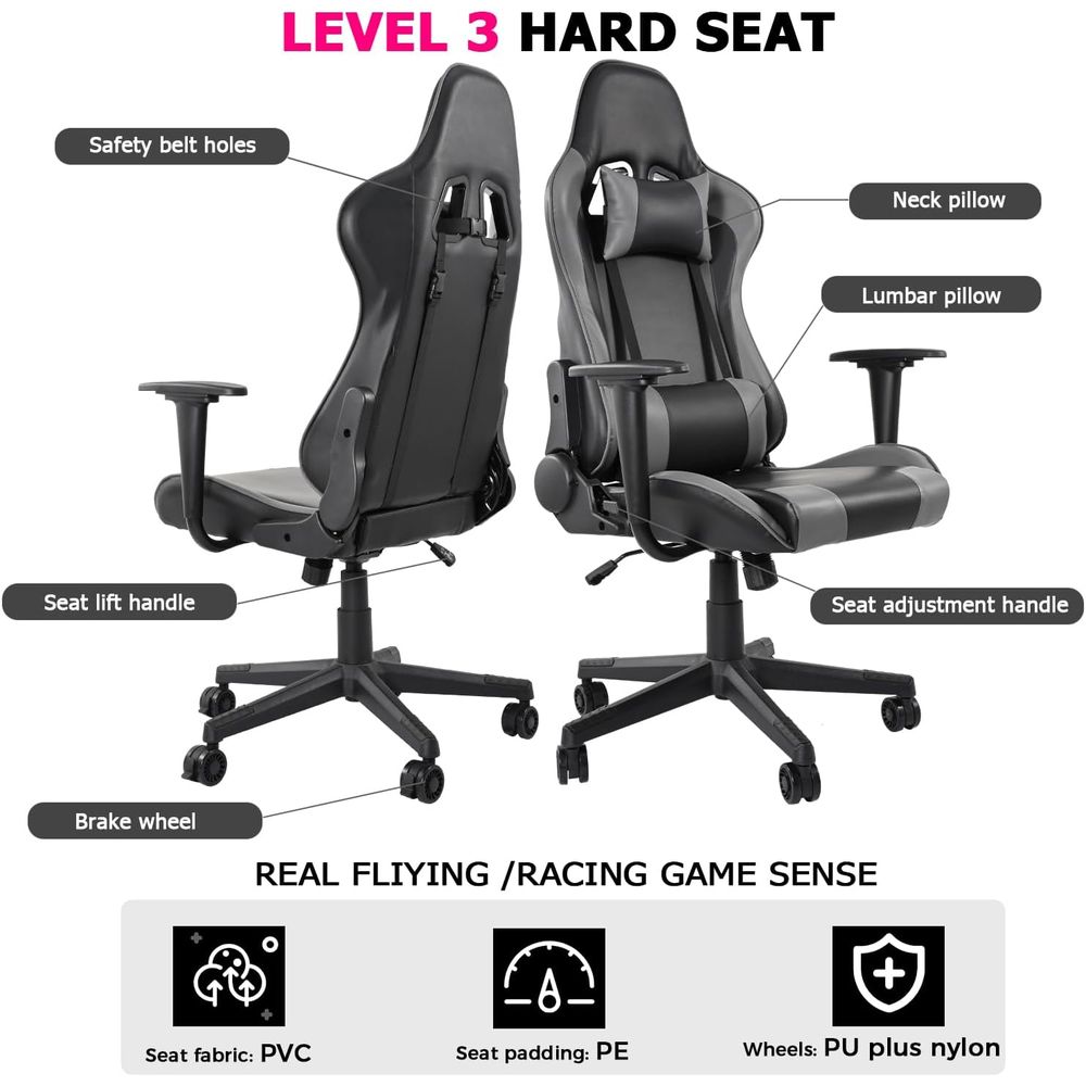 ハイバックリクライニングゲーミングチェア（腰サポート、プーリ - Gaming Chair のレビューと価格