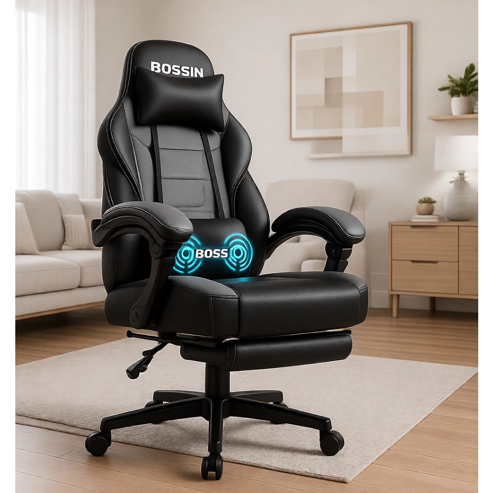 人間工学に基づいた頑丈なゲーミングチェア（マッサージ機能、フ - Gaming Chair のレビューと価格