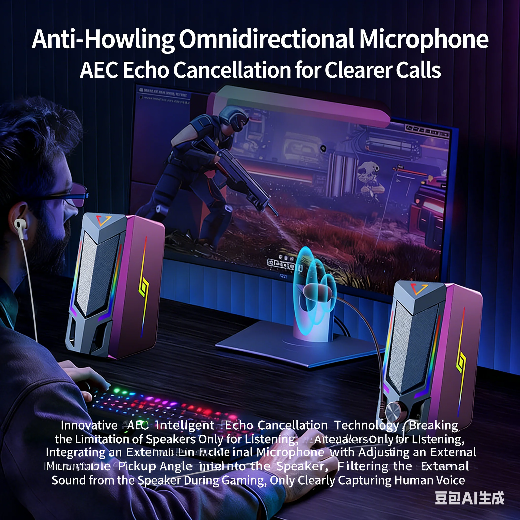 デスクトップ RGB ゲーミング スピーカー Bluetoo - Pc Gaming Apple のレビューと価格