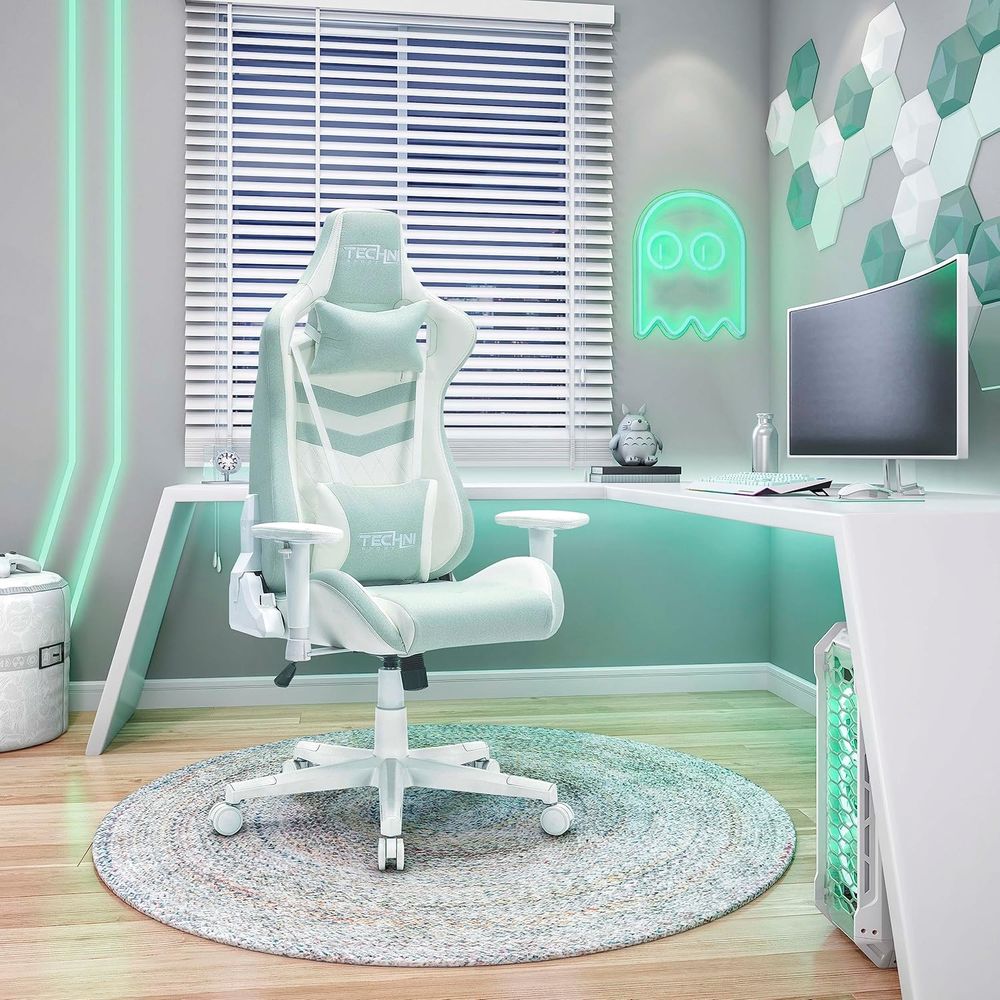 パステルグリーンの多層生地ゲーミングチェア - Gaming Chair のレビューと価格