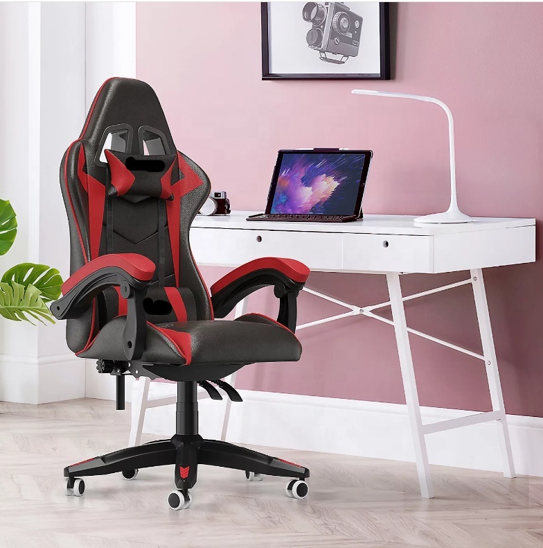 調整可能なレーシングゲーマーチェア、黒と赤のPUレザー回転椅 - Pc Gaming Price のレビューと価格