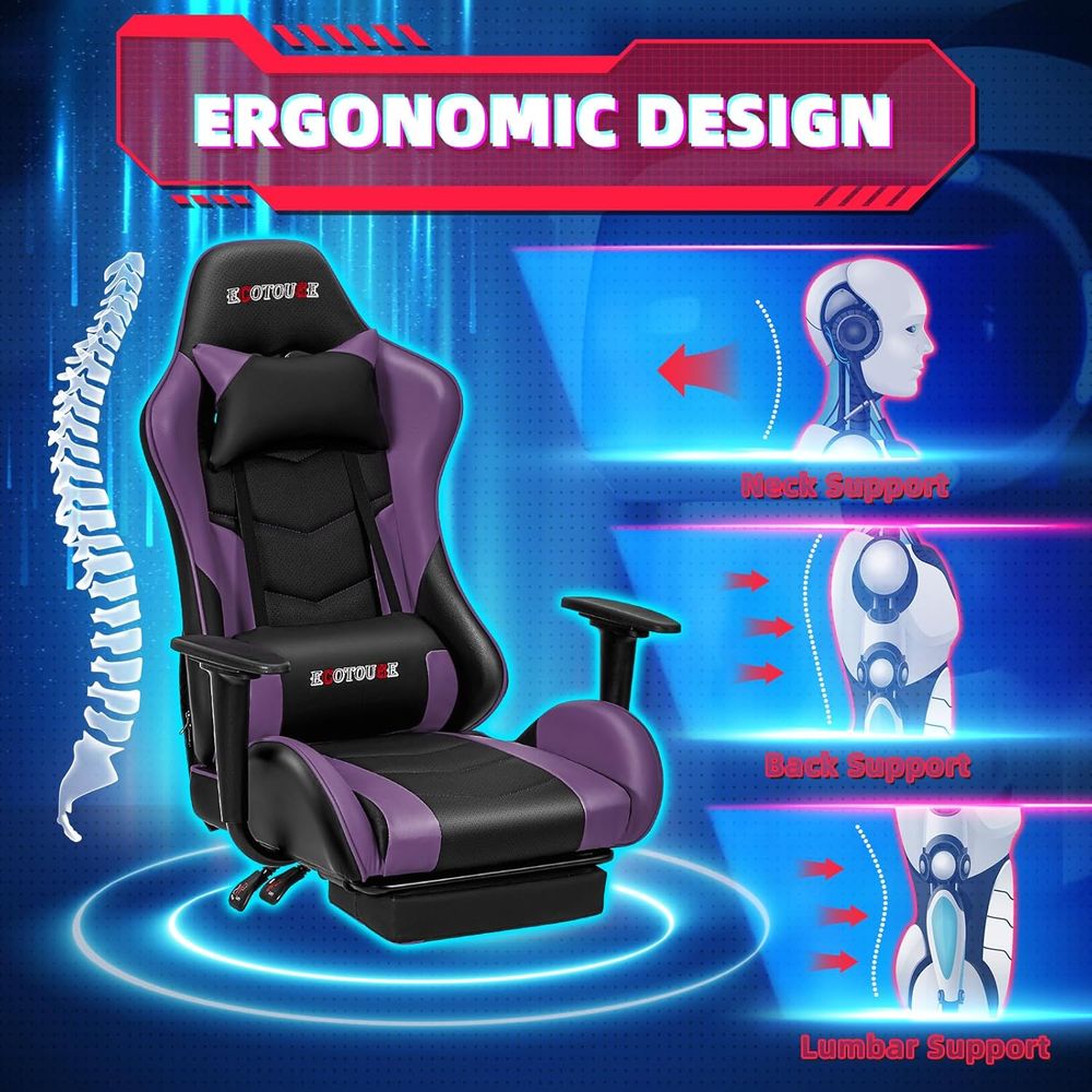 レーシングスタイルのゲーミングチェア（フットレスト付き）、ハ - Gaming Chair のレビューと価格