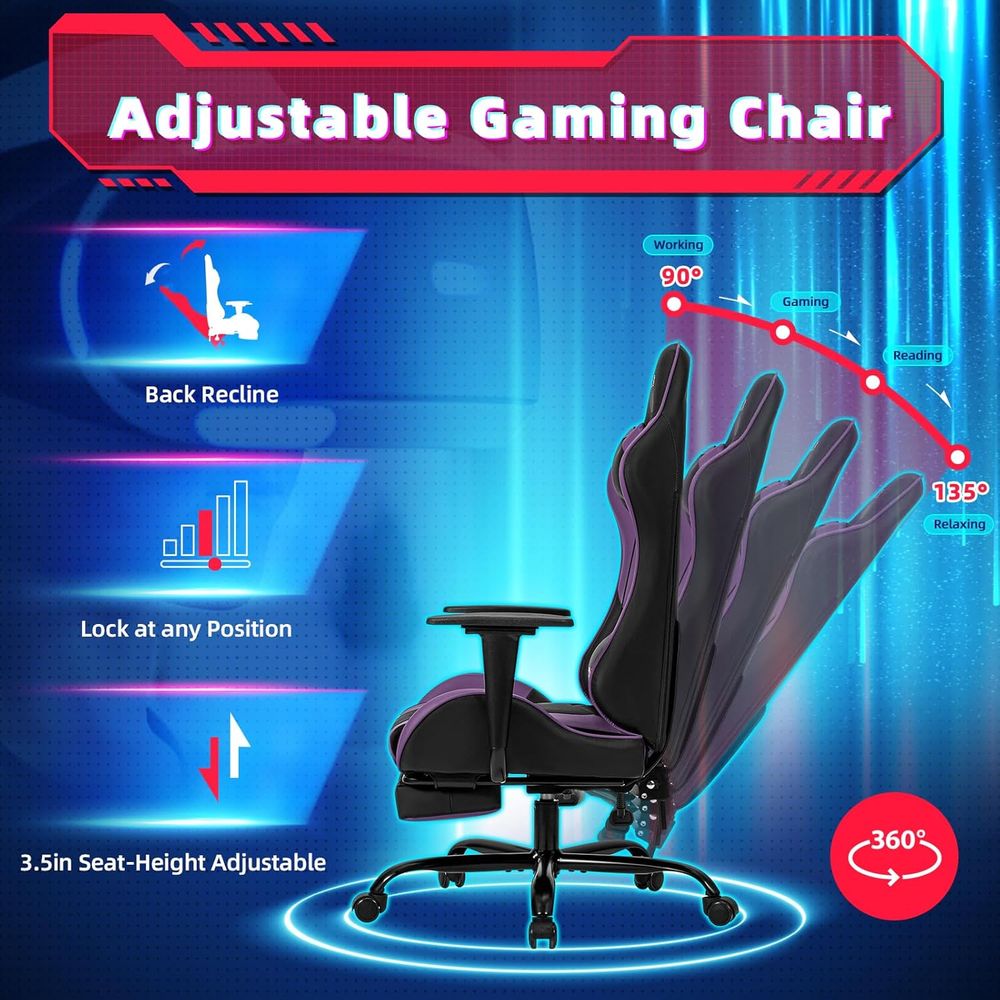 レーシングスタイルのゲーミングチェア（フットレスト付き）、ハ - Gaming Chair のレビューと価格