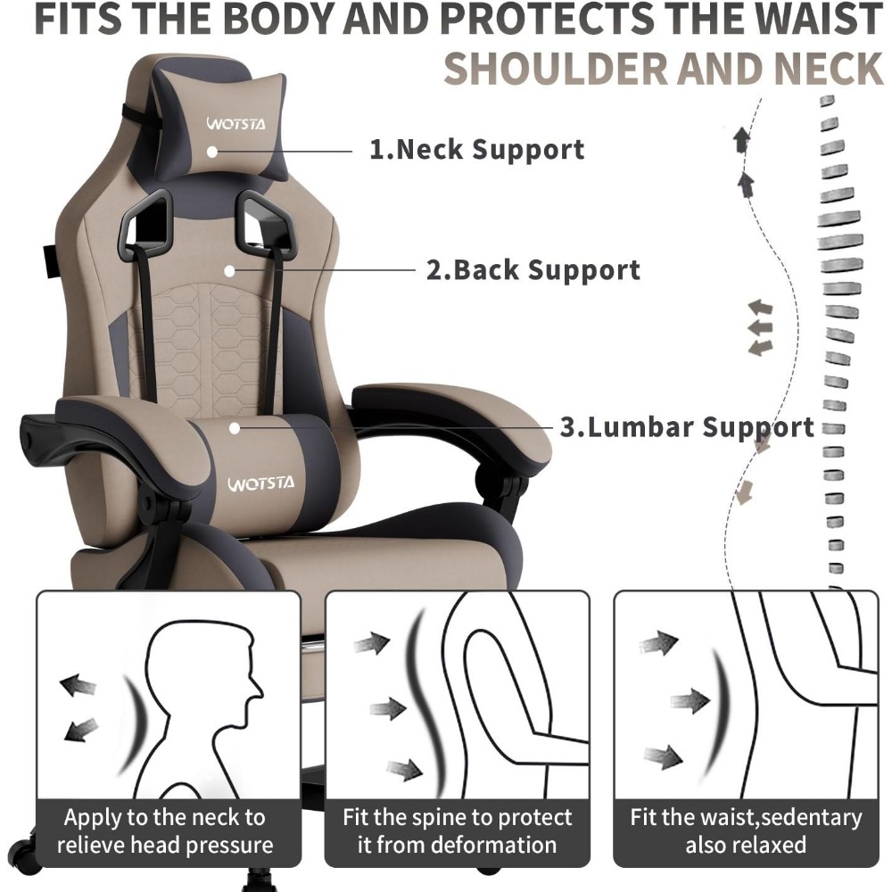 人間工学に基づいたゲーミングチェア、マッサージ機能、フットレ - Gaming Chair のレビューと価格
