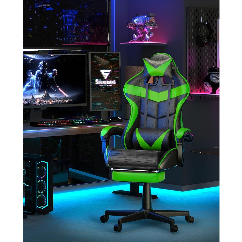 人間工学に基づいたゲーミングチェア（フットレストとランバーサ - Gaming Chair のレビューと価格