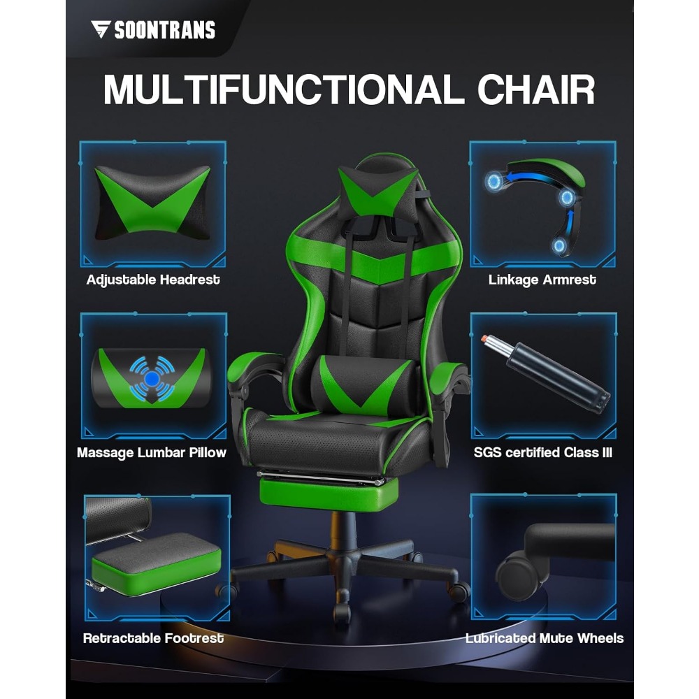 人間工学に基づいたゲーミングチェア（フットレストとランバーサ - Gaming Chair のレビューと価格