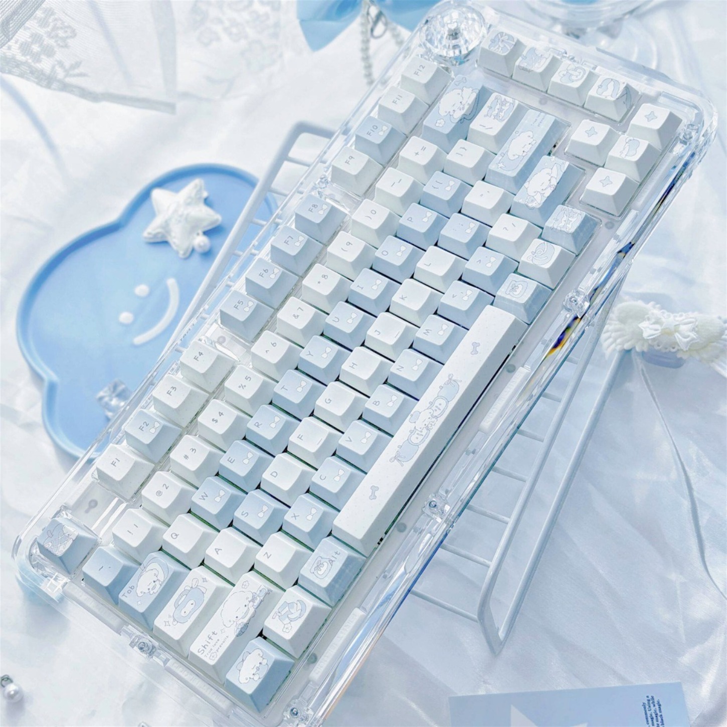 ブルーピンクドッグアップルチェリープロファイルPBTキーキャ - Pc Gaming Apple のレビューと価格