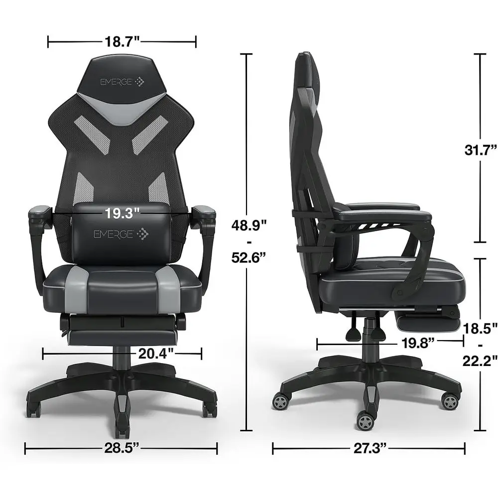 人間工学に基づいた高さ調節可能な回転式ゲーミングチェア（ブラ - Gaming Chair のレビューと価格